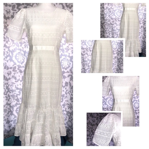 Eyelet Ruffle Dress Midi/Maxi Dress by HaydenLA. - Picture 3 of 3